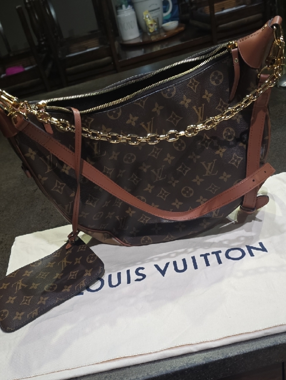 Louis Vuitton Monogram Crescent Shoulder Bag in Brown with Gold Hardware - Picture 2 of 3